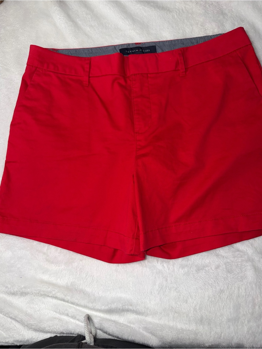 Tommy Hilfiger Bright Red Tailored Cotton Shorts